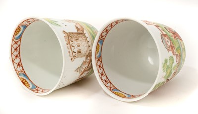 Lot 222 - An exceptionally rare pair of Italian Vezzi porcelain chocolate beakers, circa 1720-1727.