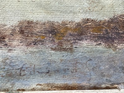 Lot 31 - Manner of Edward Seago, oil on panel - sailing boats at sea, bearing signature.17.5cm x 23cm. Framed .