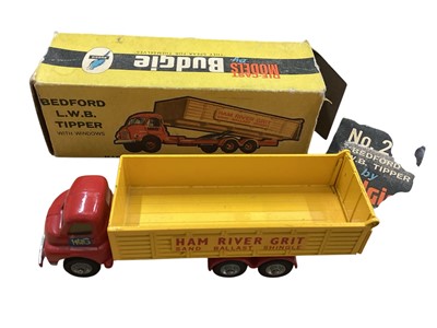 Lot 1630 - Budgie Bedford LWB Tipper No.276 & Routemaster Bus No.236, boxed (poor), plus two unboxed diecast vehicles (2)