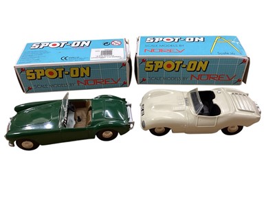 Lot 1633 - Spot-On by Norev Ford Thames Trader No.111/A1, Rover 3 litre No.SON 157, MG "A" No.104, Jaguar XKSS No.107, Vauxhall Cresta No.165 & Tonibell Ice Cream Van No.265, all boxed (No.165 & 26...