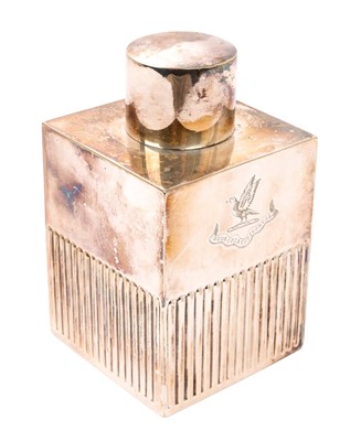Lot 423 - Late 19th/early 20th century Mappin Brothers "Queens Plate" tea caddy of square form