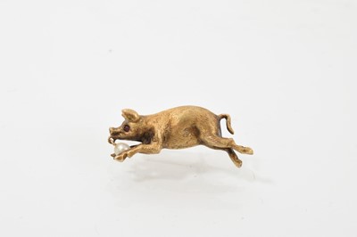 Lot 714 - Unusual Victorian novelty 15ct gold brooch in the form of a pig