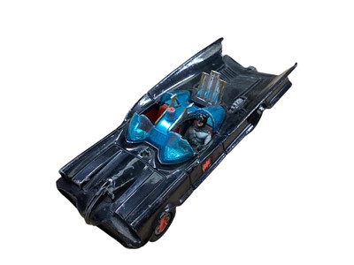 Lot 1649 - Corgi Toys Batmobile (Robin missing) & Batboat, both in reproduction boxes (2)
