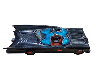Lot 1649 - Corgi Toys Batmobile (Robin missing) & Batboat, both in reproduction boxes (2)