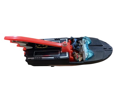 Lot 1649 - Corgi Toys Batmobile (Robin missing) & Batboat, both in reproduction boxes (2)