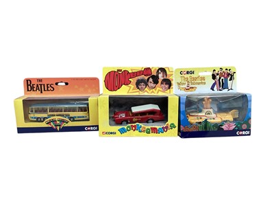 Lot 1651 - Corgi The Monkeemobile No.CC52405, The Beatles Yellow Submarine & The Magical Mystery Tour Bus, all in window boxes (3)