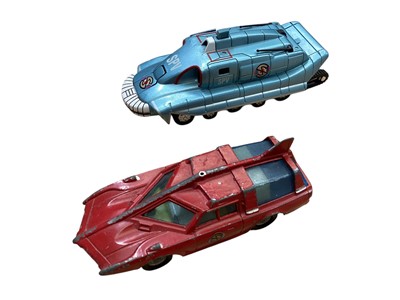 Lot 1655 - Corgi Gerry Andersons Stingray & Captain Scarlett and the Mysterons Angel Interceptor & Spectrum Pursuit Vehicle (SPV) and unboxed SPV & Spectrum Patrol Car (5)