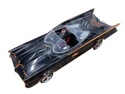 Lot 1657 - Jada Toys 1:18 scale 1966 Classic Hollywood Rides diecast Batmobile with Batman & Robin figures, boxed, plus Corgi Toys Batmobile & Batboat (Reproduction Box) Gift Set 3 and Corgi Toys...