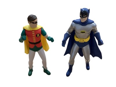 Lot 1657 - Jada Toys 1:18 scale 1966 Classic Hollywood Rides diecast Batmobile with Batman & Robin figures, boxed, plus Corgi Toys Batmobile & Batboat (Reproduction Box) Gift Set 3 and Corgi Toys...