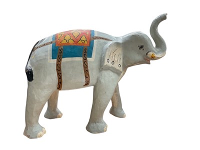 Lot 2486 - Large vintage painted papier-mâché circus elephant