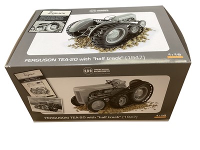 Lot 1670 - Universal Hobbies 1:16 scale David Brown 950 Implematic (1959) No.UH4997 & Ferguson TEA-20 with half track (1947) No.UH5303, boxed (2)60