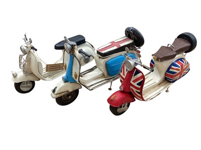 Lot 1674 - Lesser & Pavey tinplate classic scooters (1 box)