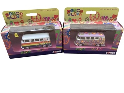 Lot 1675 - Dickie Toys VW Surfer Van, selection of VW Campervans including money boxes & Revell 1:24 scale Volkswagen T1 Samba Bus model kit No.07399 (1 box)