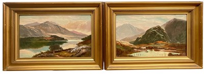 Lot 121 - Manner of Sidney Richard Percy (1821-1886), pair oils on canvas - Highland scenes, one bearing a signature, 23cm x 38cm, in gilt frames