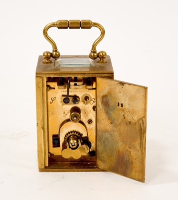 Lot 613 - Edwardian Miniature Boswell Hensman carriage clock with French movement in leather travelling case