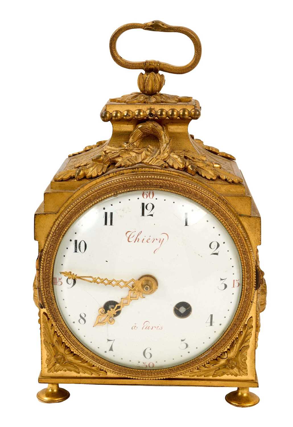 Lot 614 - 19th Century French ormolu Pendule d'officier clock with key