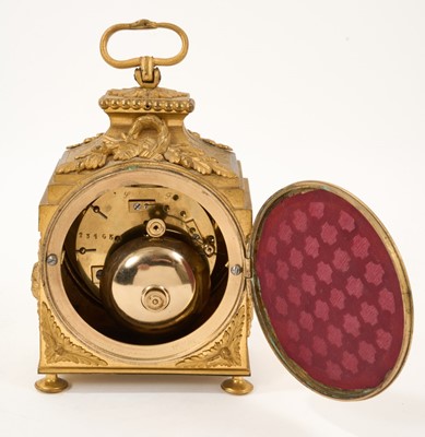 Lot 614 - 19th Century French ormolu Pendule d'officier clock with key
