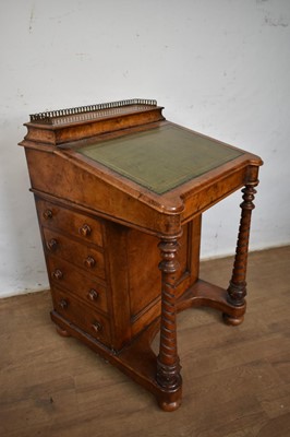 Lot 1601 - Mid 19th century walnut davenport