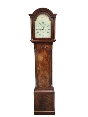 Lot 583 - George III mahogany longcase clock by William Flint, Ashford
