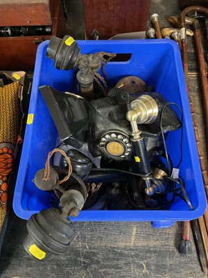 Lot 2468 - Group of vintage and later telephones, including stick telephones