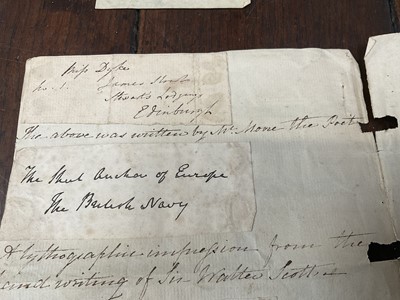 Lot 914 - Collection of signatures, stuck to a folded sheet of laid paper, annotated with some of the signatures - No 1 - signature of his majesty George 3rd in April 1810; No 2 - Signature of a the Princ...