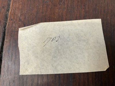 Lot 914 - Collection of signatures, stuck to a folded sheet of laid paper, annotated with some of the signatures - No 1 - signature of his majesty George 3rd in April 1810; No 2 - Signature of a the Princ...