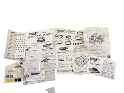 Lot 1869 - Vintage Scalextric Racing Cars, Track including Lap counter & Hump Back Bridge, Accessories & Related Ephemera (qty)