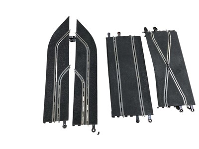 Lot 1869 - Vintage Scalextric Racing Cars, Track including Lap counter & Hump Back Bridge, Accessories & Related Ephemera (qty)