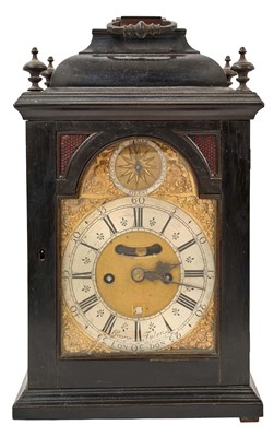 Lot 616 - Georgian ebonised bracket clock by George Tyler, London