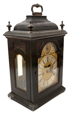 Lot 616 - Georgian ebonised bracket clock by George Tyler, London