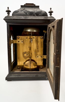 Lot 616 - Georgian ebonised bracket clock by George Tyler, London