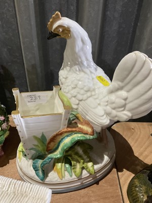 Lot 229 - Collection of Victorian porcelain novelty wall pockets and similar wares to include late 19th century continental porcelain 'frog' trinket dishes, other animal related novelty ceramics, Doulton...
