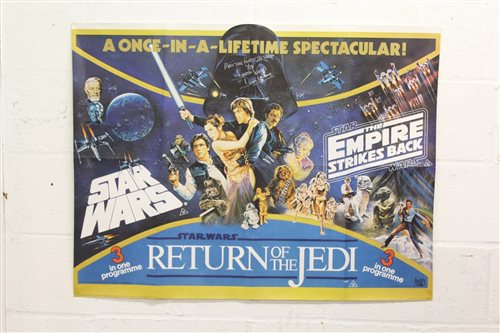 Lot 2495 - Poster - Star Wars - Triple Bill British Quad...