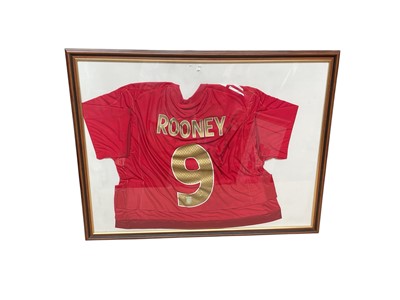 Lot 370 - Wayne Rooney signed England shirt, framed (slipped in frame)