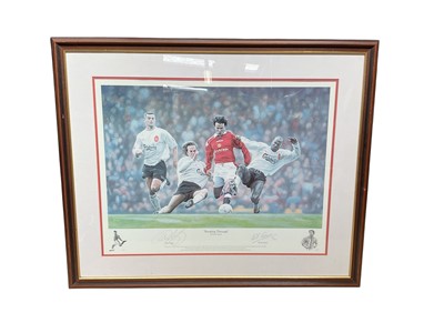 Lot 367 - Keith Fearon, limited edition print of Ryan Giggs, entitled 'Breaking Through', signed by the artist and Giggs