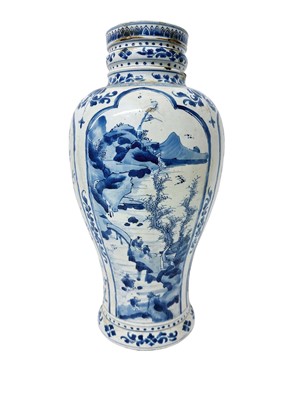 Lot 330 - Large antique Chinese porcelain blue and white vase, 43cm