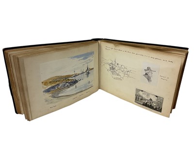 Lot 966 - Edward H Neat - Naval diary from H.M.S. Alexandria, 1886, extensively illustrated with watercolour and photographs