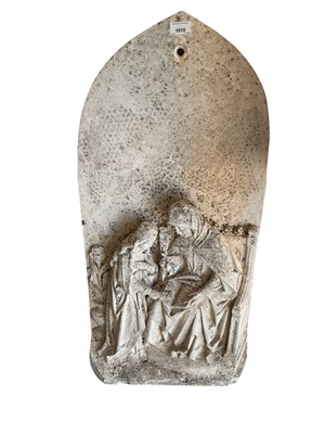 Lot 1610 - Substantial ecclesiastical composition relief plaque