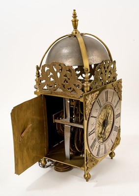 Lot 617 - 18th century style lantern clock, early elements with alterations