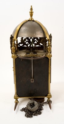 Lot 617 - 18th century style lantern clock, early elements with alterations