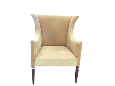 Lot 1248 - Edwardian wing armchair with shaped back