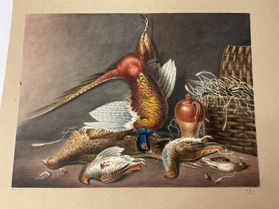 Lot Thomas Remnant Charleton (1756-1849) watercolour - A pair of watercolours of game larders, inscribed to mount 'General Charleton', each 15 x 20cm