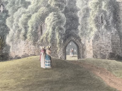 Lot 958 - Thomas Remnant Charleton (1756-1849) watercolour - 'Monmouthshire', titled to rear, and titled 'Raglan Castle' to mount, 27 x 37cm