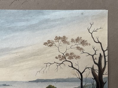 Lot 957 - Thomas Remnant Charleton (1756-1849) watercolour - Three scenes of Jersey, each titled to mount: 'Mont Orgueil Castle, Jersey'; 'Elizabeth Castle, Jersey'; 'St Helier from St Saviour, Jersey', e...