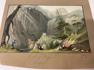 Lot Thomas Remnant Charleton (1756-1849) watercolour - three Swiss views