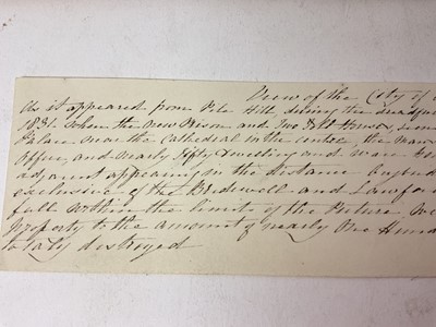 Lot Thomas Remnant Charleton (1756-1849) watercolour - 'Bristol 1831', inscribed to mount and with accompanying text describing the Bristol Reform Riots of 1831, the image copied from an engraving o...