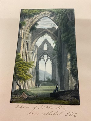 Lot Thomas Remnant Charleton (1756-1849) two album pages containing a total of eight watercolours, depicting scenes in Monmouthshire, Cumberland, Wales etc, titled to mount, each approximately 10 x...