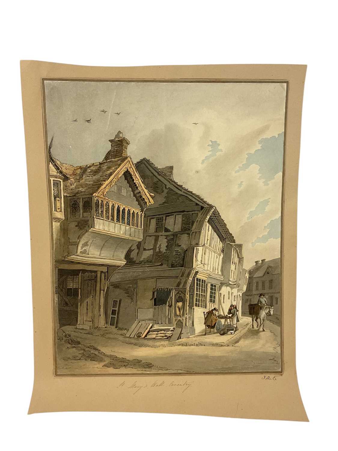Lot Thomas Remnant Charleton (1756-1849) watercolour - 'St Mary's Hall, Coventry', 31 x 25cm