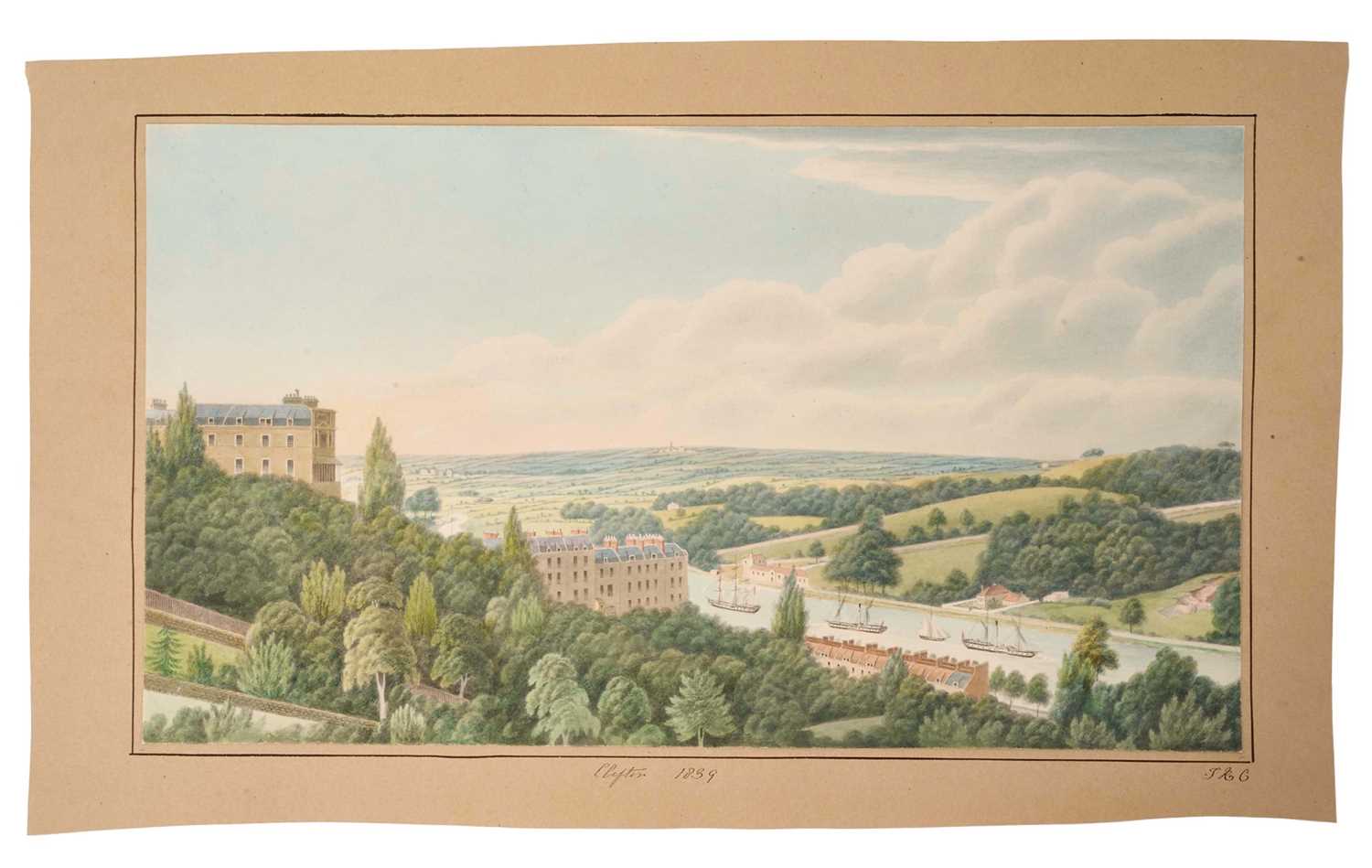 Lot Thomas Remnant Charleton (1756-1849) watercolour - Clifton, 1839, inscribed to mount, 22 x 38cm