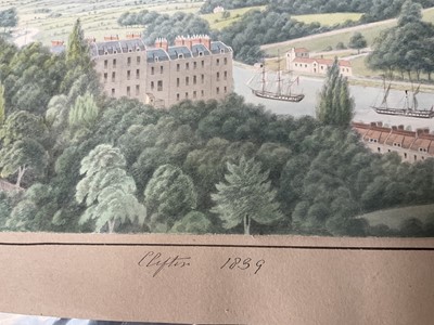 Lot 935 - Thomas Remnant Charleton (1756-1849) watercolour - Clifton, 1839, inscribed to mount, 22 x 38cm